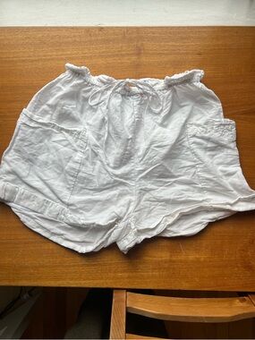 Zara white Drawstring Linen Shorts